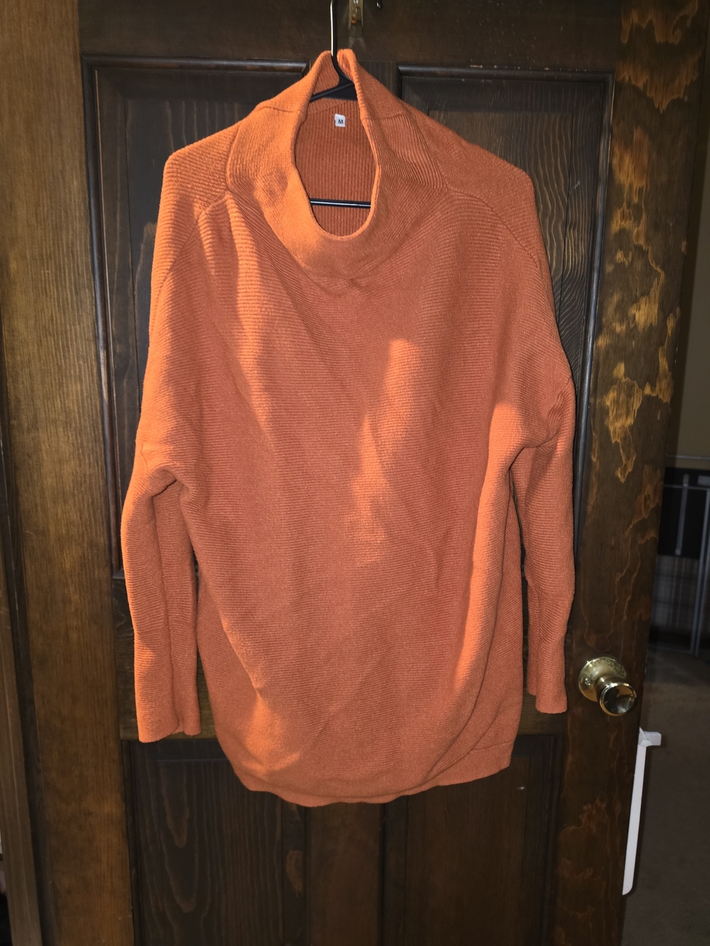 Orange Turtleneck Men's Sweater